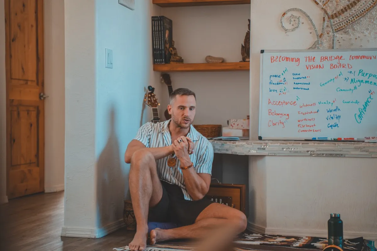 Jack facilitating at whiteboard during retreat